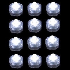 QTY 12 WHITE LED Submersible Underwater Tea lights TeaLight Flameless US Shipper