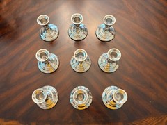9 Silver-Colored Taper Candle Holders for Wedding Party Centerpieces Decorations