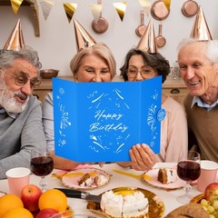 Blue 1st-99th Happy Birthday Party Decorations 18″x12″ Birthday Guest Book fo…