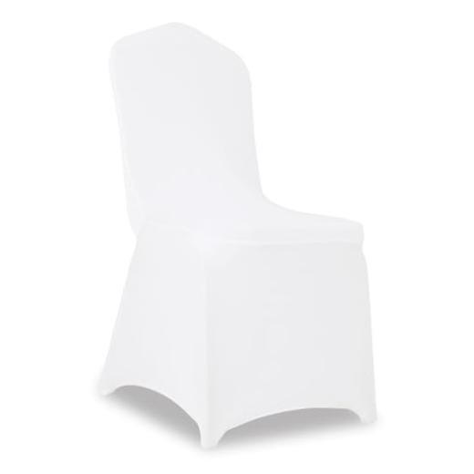 Pack Stretch Polyester Spandex Chair Covers Universal Washable 1 White