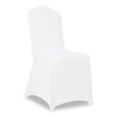 Pack Stretch Polyester Spandex Chair Covers Universal Washable 1 White