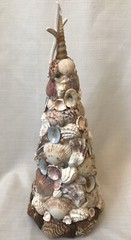 SEASHELL Topiary Tree Starfish Beach Centerpiece Shore Ocean Wedding Shell 15″