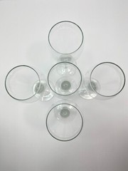 1970’s Champagne Stem Flute Toasting Glasses Vintage Set of 5 light in weight