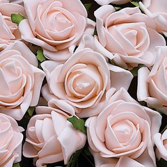 24 BLUSH 2″ Mini FOAM ROSE Flowers Stems Wedding Events Decorations Supplies