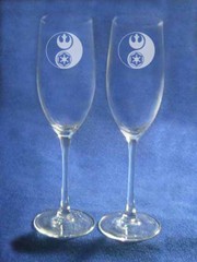 Star Wars Wedding Glasses engraved personalized ying yin yang