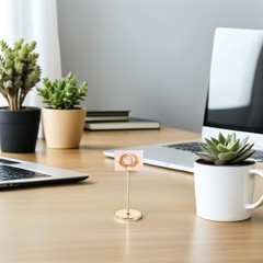 Elegant Golden Wire Table Number Holder with Stable Design for Home and Party
