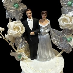 Vintage Mid Century 1960s Wedding Cake Topper Plastic 7″ Coast Novelty HTF