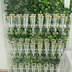 20 Clear 3 in Acrylic GLASS HOLDER Hooks Champagne Flute Stand Party Events Home