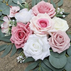 Wedding Flower Arch Decoration Kit Artificial Floral Setup W/ Clips & Ties New