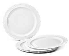 » OCCASIONS » 150 Piece set (25 Guests)-Vintage Wedding Plastic Plates & cutl…