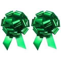 2pcs 18 Inch Extra Giant Large Pull Bow Christmas Metallic Ribbon Dark Green