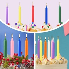 Howemon 40 Pack Assorted Color Spell Chime Candles, 4 Black, 4″40pcs-Colored