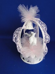 New Vintage Wilton Petite «White Birds» in pink Wedding Cake Top, 111-133