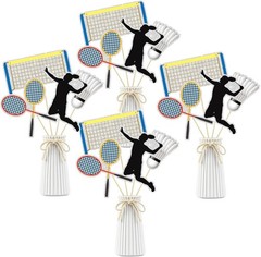 Set of 16,Badminton Theme Centerpiece Sticks,Boy Kid Birthday Table Toppers,B…