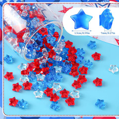 300Pcs Patriotic Red Clear Blue Star Acrylic Crystals Gems Table Scatter Vase Fi
