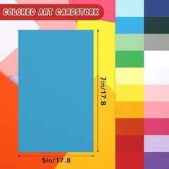 100 Sheets Rainbow Colored Cardstock Index Card Blank 5 x 7Inch,