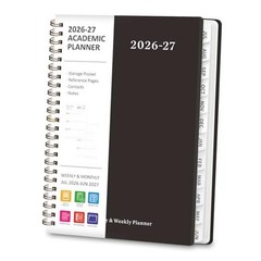 Planner 2026-2027, Weekly and Monthly 6.3″x8.5″(Jul 2026-Jun 2027) A-Black