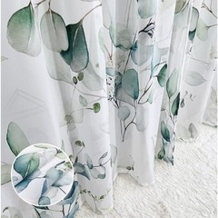 Green Eucalyptus Leaves Curtains for Living Room 84 inch Length 2 Panels Set …