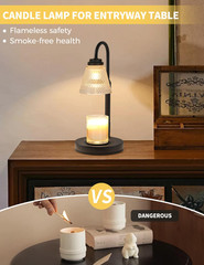Candle Warmer Lamp with Timer Dimmer, Birthday Gifts for Mom Regular, Black
