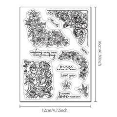 Spring Roses Flowers Clear Stamps for Card Making Cherry Floral Corner Wreath…