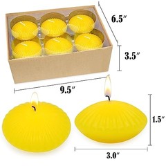 12 Pack 3 Inch Citronella Floating Candles for Summer, 10 Hour Dripless Yellow