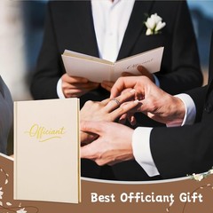 Wedding Officiant Book, Hardcover Notebook Journal, Minimalist Canvas Beige