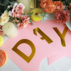 Pink Happy Birthday Banner Party Signs Golden Sparkle Funny Bunting Supplies …