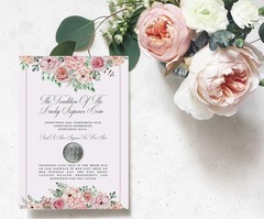 Beautifully Designed Wedding Card with Genuine Sixpence for Bridal Tradition