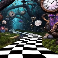 47 x 118 Inches Wonderland Party Decoration Black and White Aisle Runner Rug