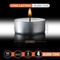 White Tea Light Candles – 50 Pack – Unscented Lights 50 pack,