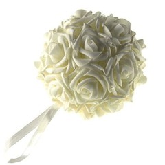 Soft Touch Foam Rose Kissing Ball Wedding Centerpiece, 6-Inch