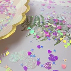2000 Piece Mermaid Seashell Glitter PVC Table Confetti for Wedding, Pink