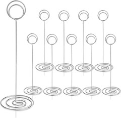 Table Number Holders 8.75 Inch Tall Silver Place Card Stands Wedding Party