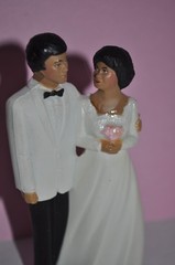Vintage Coast Novelty Bride & Groom Wedding Cake Topper 1984 *REPAIRED*
