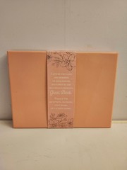 Floral, Peach, Pink, Guestbook With Spiritual Quotes Throughout, Ribbon Marker