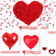 1181PCS Romantisches Valentine’s Day Decorations Kit with 1000 Pcs Silk Rose