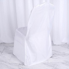 75 White POLYESTER BANQUET CHAIR COVERS Wholesale Wedding Party Decorations