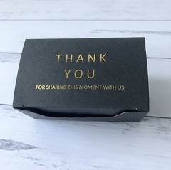 100x Gold Foil Rectangle Wedding Party Baptism Black Favour Boxes Thank You Gift