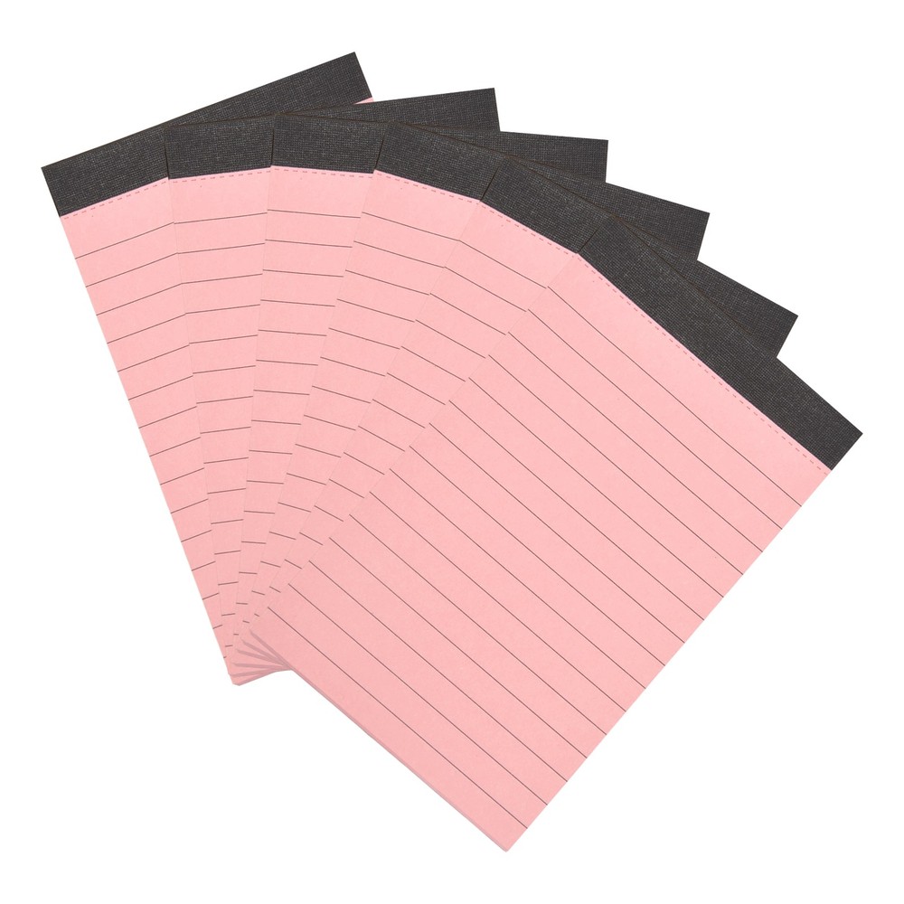 6 Pcs Writing Note Pads, 3 x 5 Inch A7 Lined Refill Paper, Pink