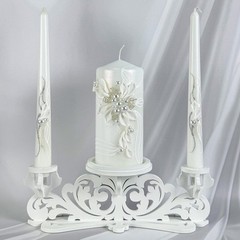 Unity Candle Set – Wedding Ceremony & Reception – 6” Pillar & Two 10” Taper C…