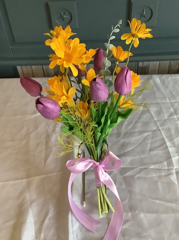 Custom made tulip and daisy bridal bouquet…you choose color