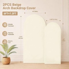 Arch Covers 7.2 and 6ft Wedding Arch Backdrop Cover Set of 2 7.2ft+6ft Beige