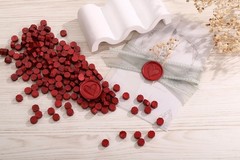 Versatile Blood Red Sealing Wax Beads Kit – 360pcs with 2 Spoons & Candles