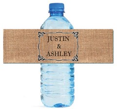 100 Burlap Names Wedding Water Bottle Labels Engagement Bridal Shower Party