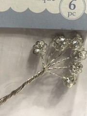 Victoria Lynn Rhinestone Flower Wire Picks 6pc New