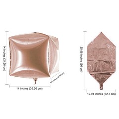 14×14-Inch 4D Cube Mylar Foil Balloon Party Wedding Event Decorations Supplies