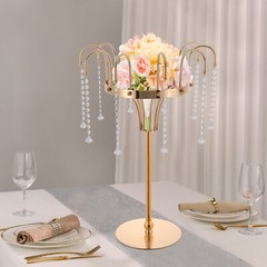 10 Pendants Gold Flower Stand Free Standing for Wedding Centerpieces Stand decor