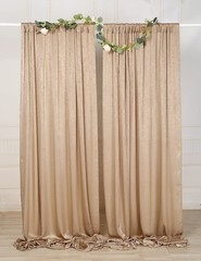 9.6 Feet x 10 Feet Biscotti Beige Silky Soft Curtain Wedding Backdrop Drapes,…