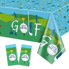 2 Pack Golf Party Tablecloths, 51×87» Plastic Disposable Rectangle Golf Tabl…