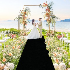Fanproms Black Aisle Runner 4Ftx15Ft Aisle Runner For Wedding Ceremony Velvet